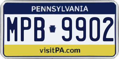 PA license plate MPB9902