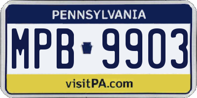 PA license plate MPB9903