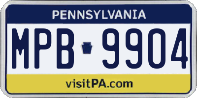 PA license plate MPB9904
