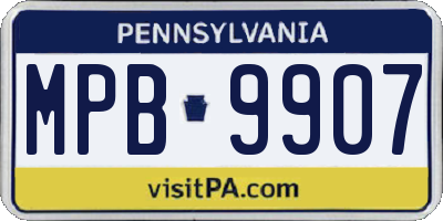 PA license plate MPB9907