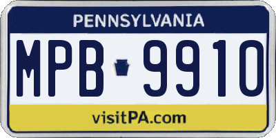 PA license plate MPB9910