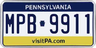 PA license plate MPB9911