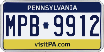 PA license plate MPB9912