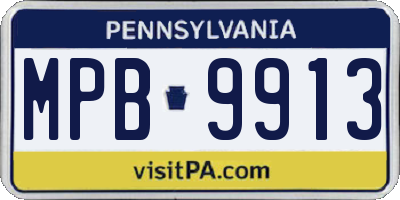 PA license plate MPB9913