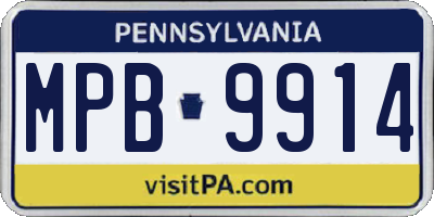 PA license plate MPB9914
