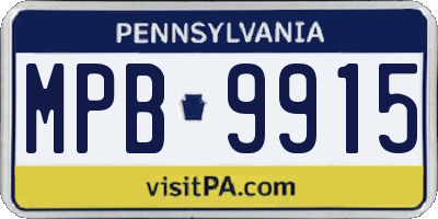 PA license plate MPB9915