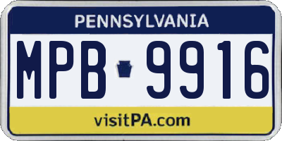 PA license plate MPB9916
