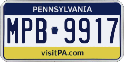 PA license plate MPB9917