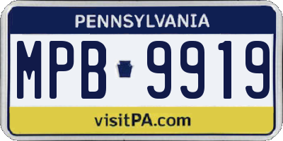 PA license plate MPB9919