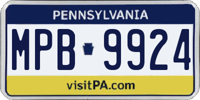 PA license plate MPB9924