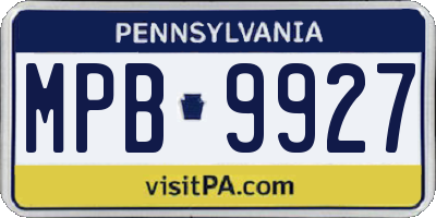 PA license plate MPB9927