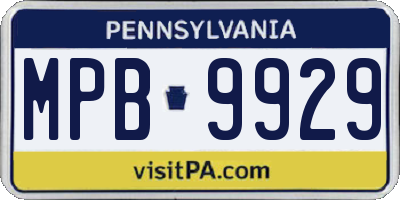PA license plate MPB9929