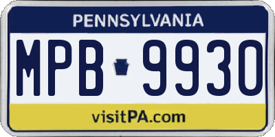 PA license plate MPB9930