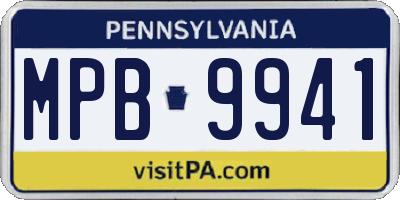 PA license plate MPB9941