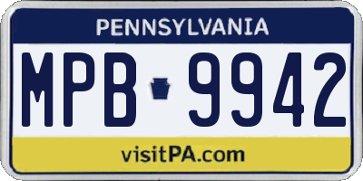 PA license plate MPB9942