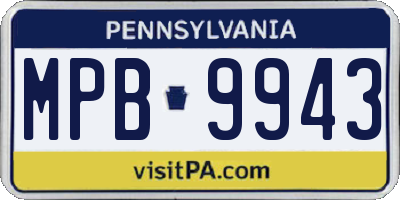 PA license plate MPB9943