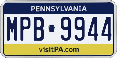 PA license plate MPB9944
