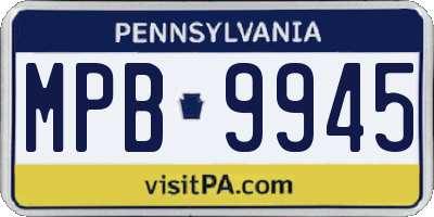 PA license plate MPB9945