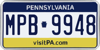 PA license plate MPB9948