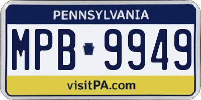 PA license plate MPB9949