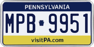 PA license plate MPB9951