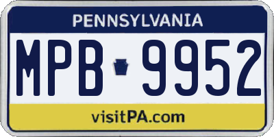 PA license plate MPB9952