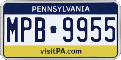 PA license plate MPB9955