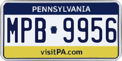 PA license plate MPB9956