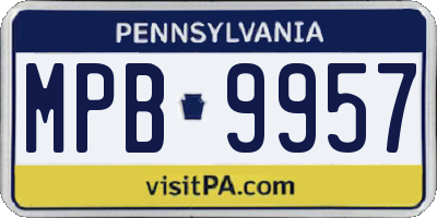 PA license plate MPB9957
