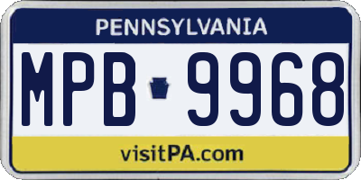 PA license plate MPB9968