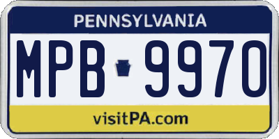 PA license plate MPB9970