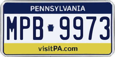 PA license plate MPB9973