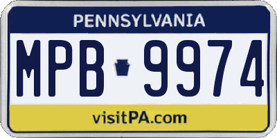 PA license plate MPB9974