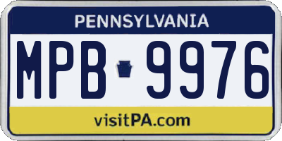 PA license plate MPB9976