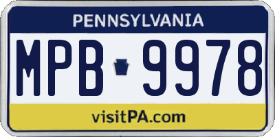PA license plate MPB9978