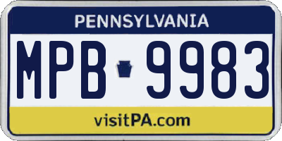 PA license plate MPB9983