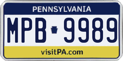 PA license plate MPB9989