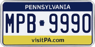PA license plate MPB9990
