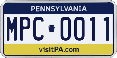 PA license plate MPC0011