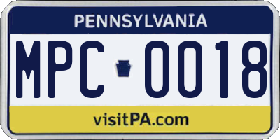 PA license plate MPC0018