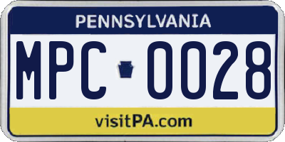 PA license plate MPC0028