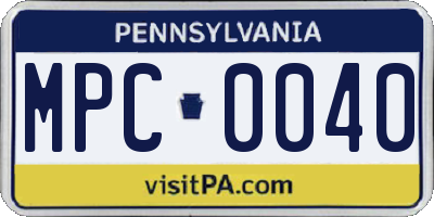 PA license plate MPC0040