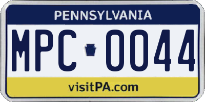PA license plate MPC0044