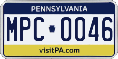 PA license plate MPC0046