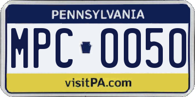 PA license plate MPC0050