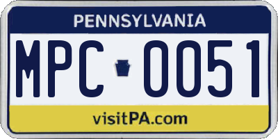 PA license plate MPC0051