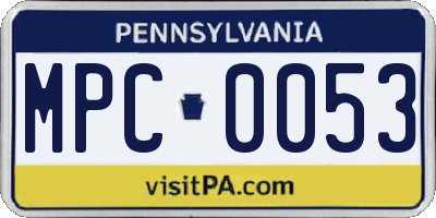 PA license plate MPC0053