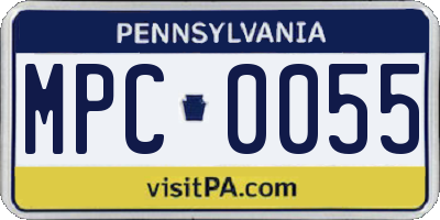 PA license plate MPC0055