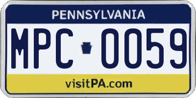 PA license plate MPC0059