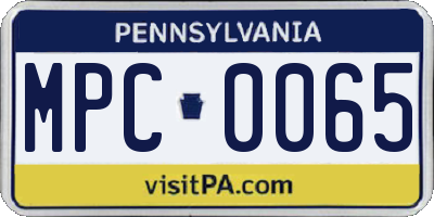 PA license plate MPC0065